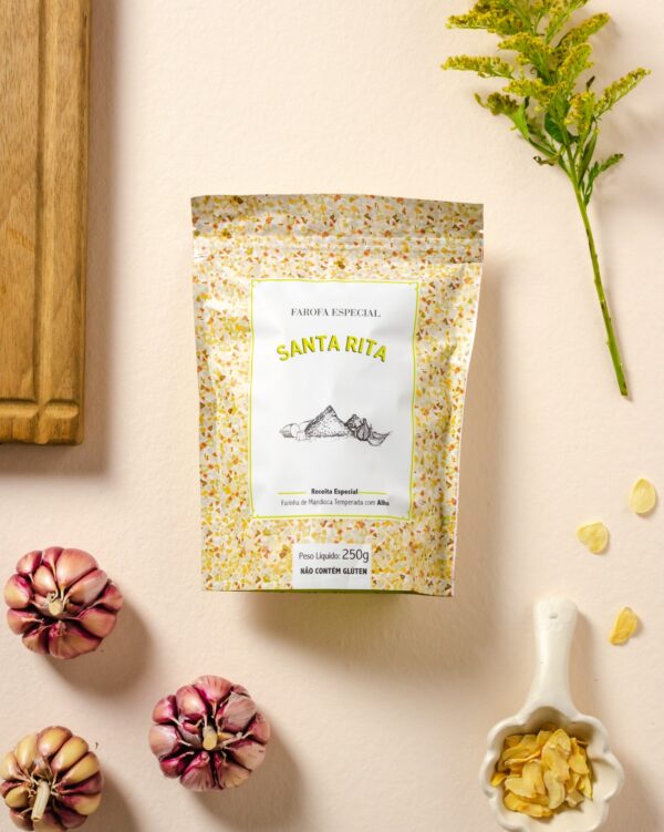 Farofa de Mandioca Temperada com Alho Santa Rita 250g